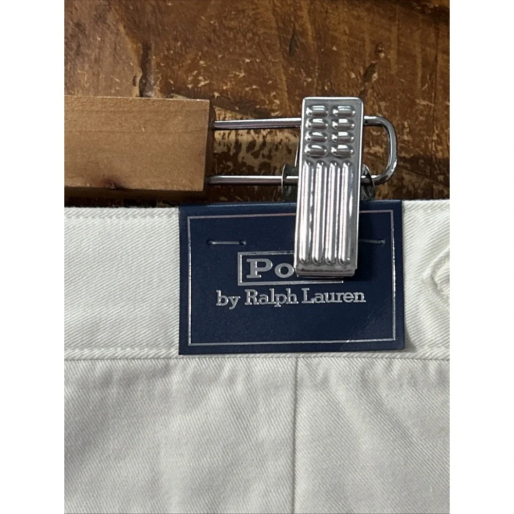 NWT Mens Polo Ralph Lauren Chino Shorts‎ Pleated Side Buckles Sz 42 7